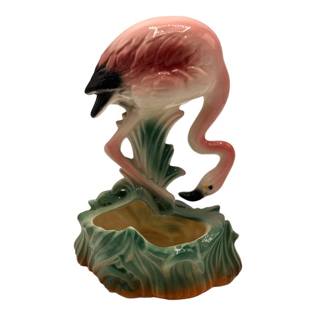 MCM Lane & Co California Pottery Ceramic Flamingo Planter For Sale