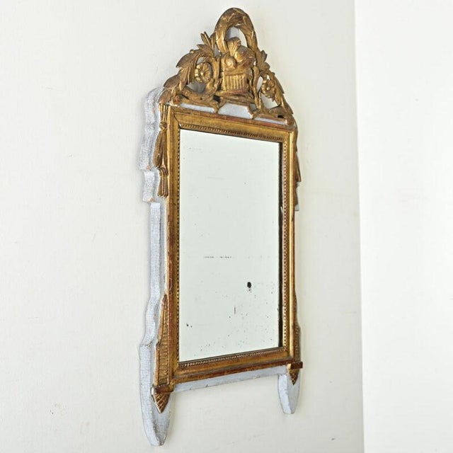 French 18th Century Louis XVI Gilt & Painted Mirror For Sale In Baton Rouge - Image 6 of 9