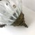 Metal Mid 20th Century Hollywood Regency Round Opaque and Clear Swag Lamp Brass Flowers For Sale - Image 7 of 13