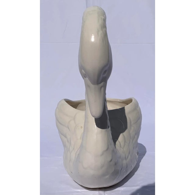 Traditional Vintage Large White Ceramic Swan Figurine For Sale - Image 3 of 10