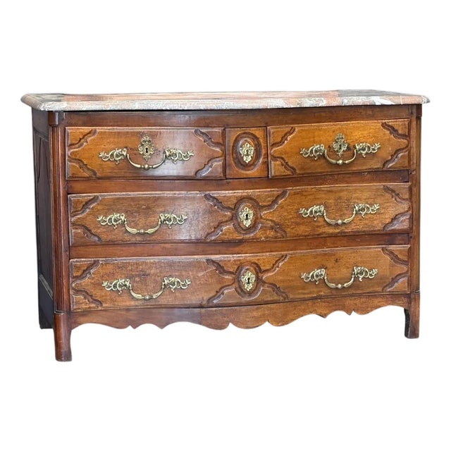 18th Century Continental Commode With a Marble Top For Sale