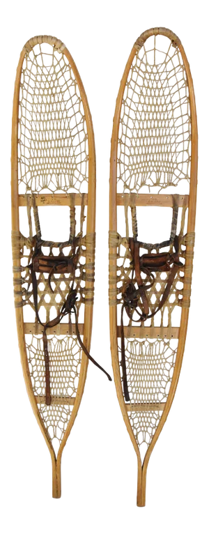Vintage Ash, Sinew & Leather Lund Snowshoes Cottage Style