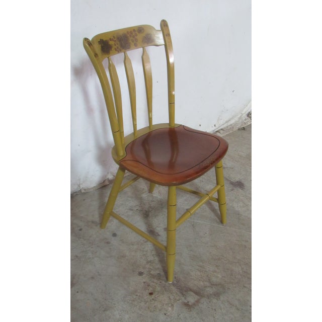 Item: Hitchcock Chair Details: Farmhouse Design Nice Base Traditional Design Signed Hitchcock Mustard Measurements: 17"...