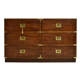 Mid Century Campaign Lowboy Dresser Brigade Collection by Drexel Heritage For Sale
