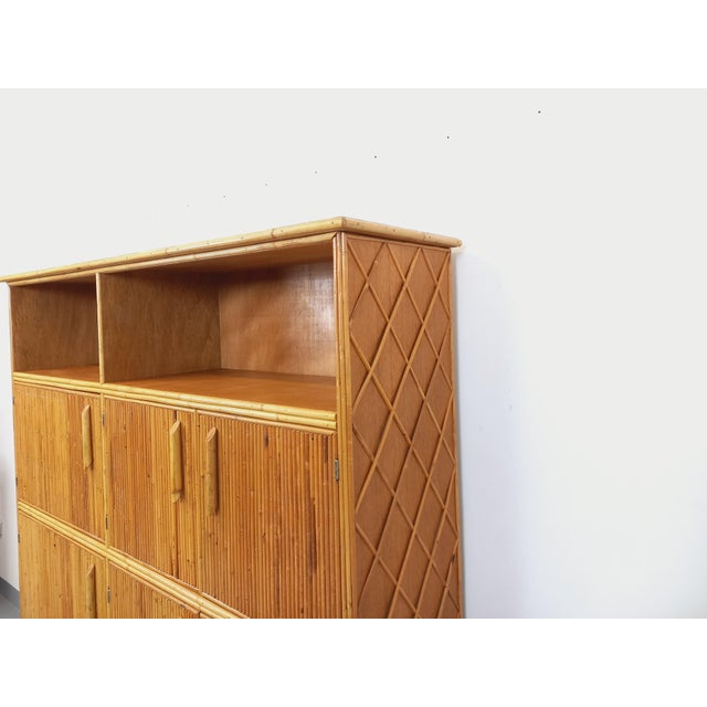 Vintage Rattan and Light Wood Storage Unit, 1960s For Sale - Image 14 of 16