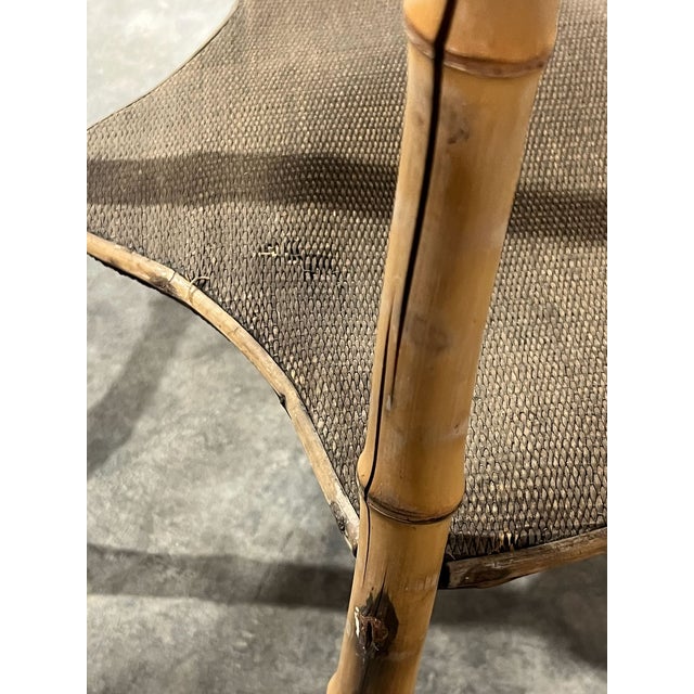 Antique Japanoise Bamboo Table With Leather Top For Sale - Image 14 of 14