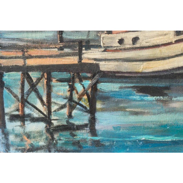 'Industrial Harbor' by Paula Koloday; 1965, California Modernist Oil For Sale - Image 4 of 8