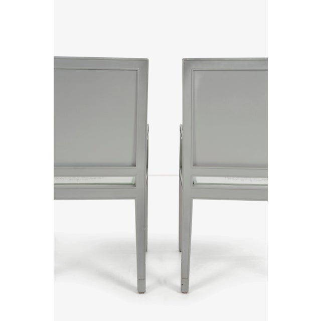 Custom Phillip Starck Mirrored Louis XVI Style Chairs, Cliff Hotel San Francisco - A Pair For Sale In Chicago - Image 6 of 11