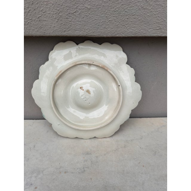 French Majolica Oyster Plate Fives Lille, Circa 1890 For Sale - Image 4 of 4