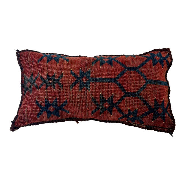 Pillow W/Antique Rug Fragment,9" X 17" For Sale