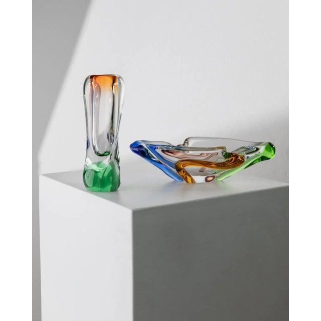 Vintage Rhapsody Bowl and Vase in Glass attributed to Frantisek Zemek for Mstisov, 1960s, Set of 2 For Sale - Image 11 of 11