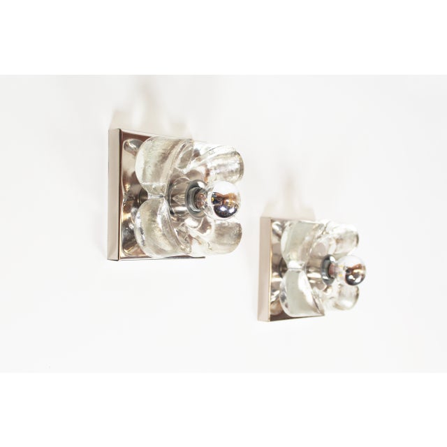 Small Chrome and Glass Wall Lights from Sische, 1970s, Set of 2 For Sale - Image 9 of 9