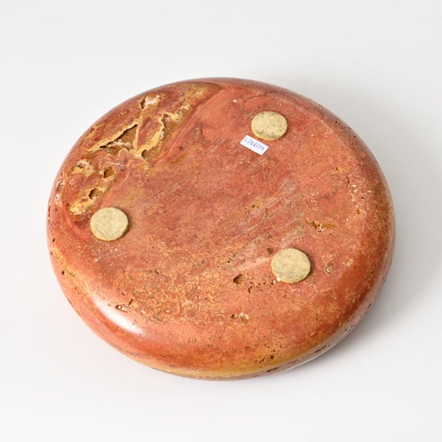 Italian Red Travertine Bowl from UP&UP, 1970s For Sale - Image 10 of 14