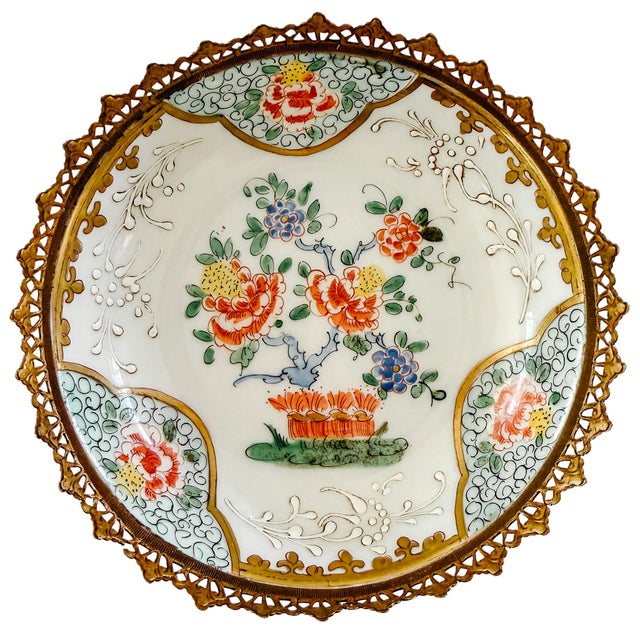 Antique 19th Century French Samson Famille Rose Ormolu-Mounted Porcelain Low Bowl For Sale In San Diego - Image 6 of 6