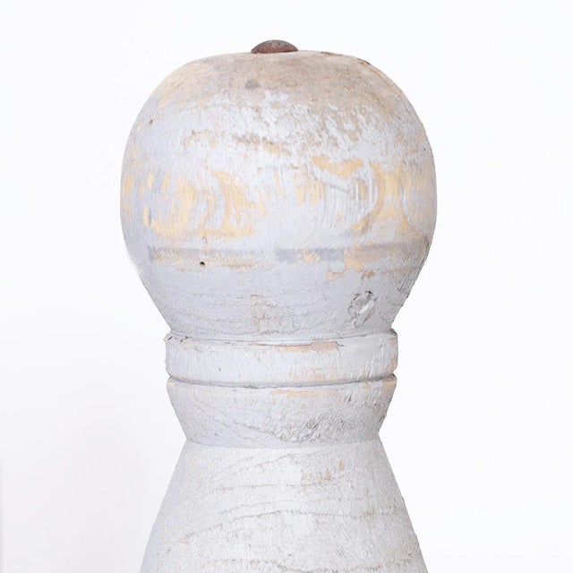 Wood Set of Twenty One Antique Skittle Pins For Sale - Image 7 of 10