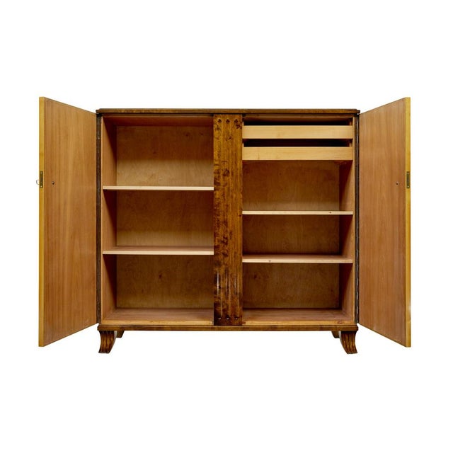 Wood Art Deco Scandinavian Elm and Birch Cabinet, 1940 For Sale - Image 7 of 12