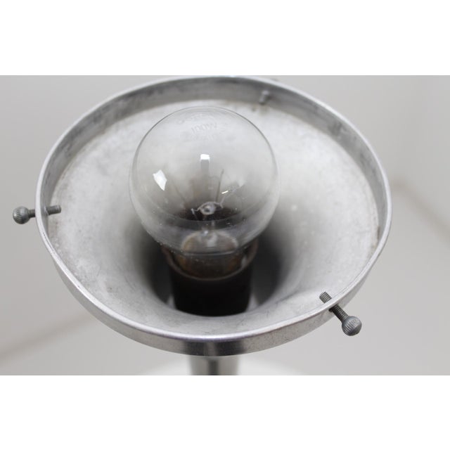 Art Deco Aluminum & Opaline Glass Table Lamp, 1930s For Sale - Image 10 of 18