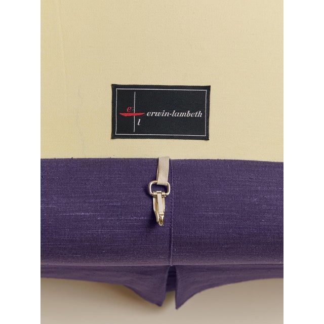 Purple The Vintage Deep Plum Linen Down-Filled Loveseat For Sale - Image 8 of 10