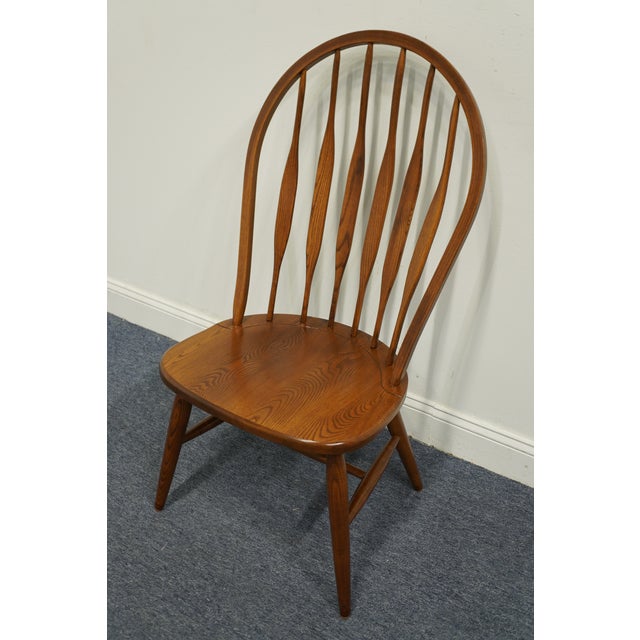 S. Bent Bros. Rustic Country French Style Solid Oak Cattail Dining Side Chair 736 For Sale - Image 4 of 11