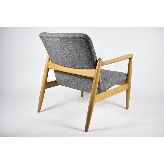 1960s Vintage Grey Fabric Armchair by E. Homma, 1960s For Sale - Image 5 of 15