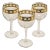 Set of 3 Vintage Culver Ltd Tyrol 22k Gold Rim Banding Wine Glasses For Sale