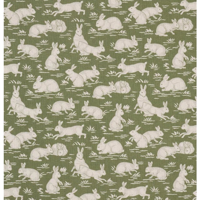 Modern Cottontails Pillow Cover in Green, 20x20 Pillow For Sale - Image 3 of 3