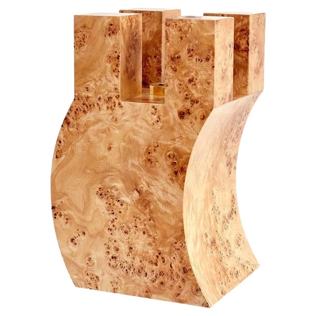 R Limited Edition Vase in Wood and Murano Glass attributed to Ettore Sottsass, 1995 For Sale