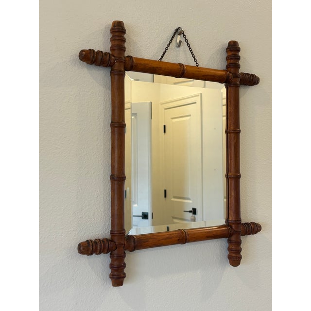 Antique French Faux Bamboo Mirror For Sale - Image 10 of 18