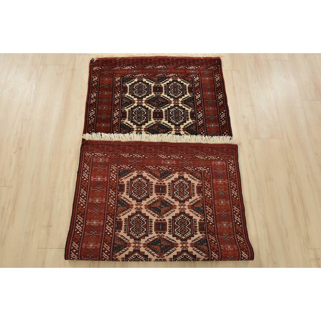 Turkmen Runner 2’10” X 6’4” Ivory Wool Vintage Tribal Hand-Knotted Rug For Sale - Image 10 of 11
