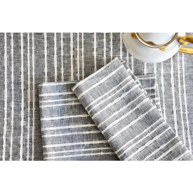 Contemporary Plum Textiles Julia Stripe Linen For Sale - Image 3 of 3