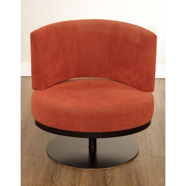Amisco Mid Century Modern Style 'Singapour' Swivel Club Chair Chairish