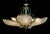 Italian Murano Chandelier Five Leaves with Golden Details, 1990s For Sale - Image 3 of 14