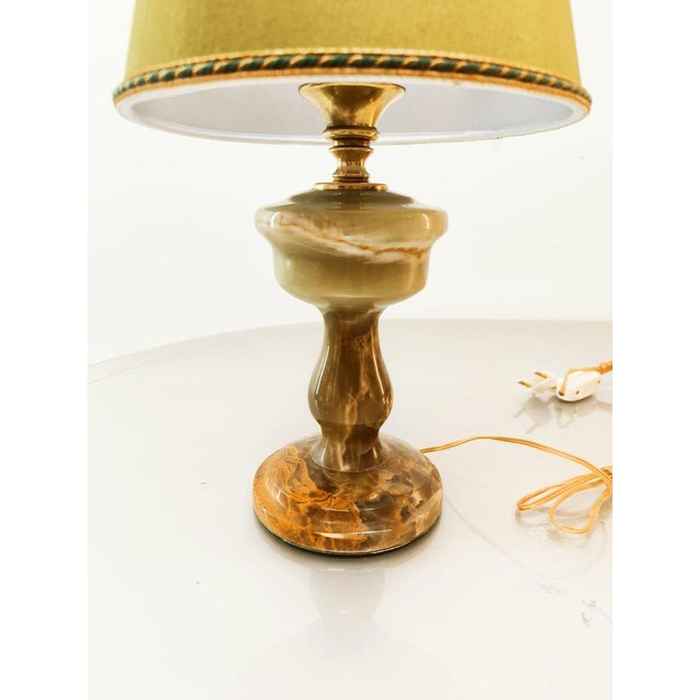 Onyx Table Lamp with Fabric Lampshade For Sale - Image 10 of 18