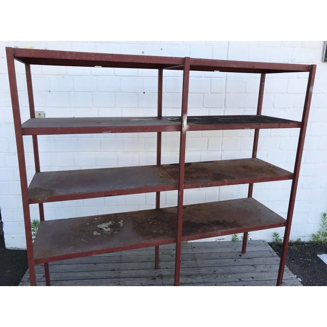 Large Industrial Style Metal Workshop Shelf, 1950s For Sale - Image 9 of 11