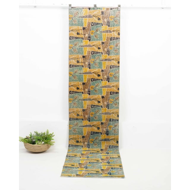 Vintage Turkish Hand-Knotted Runner rug is a semi-antique vintage runner rug. The '70s Eastern region of Anatolian's...
