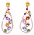 A Pair of Rainbow Multi-Color Sapphire and Diamond Drop Earrings in 18k Yellow Gold – 17.24 Carats For Sale