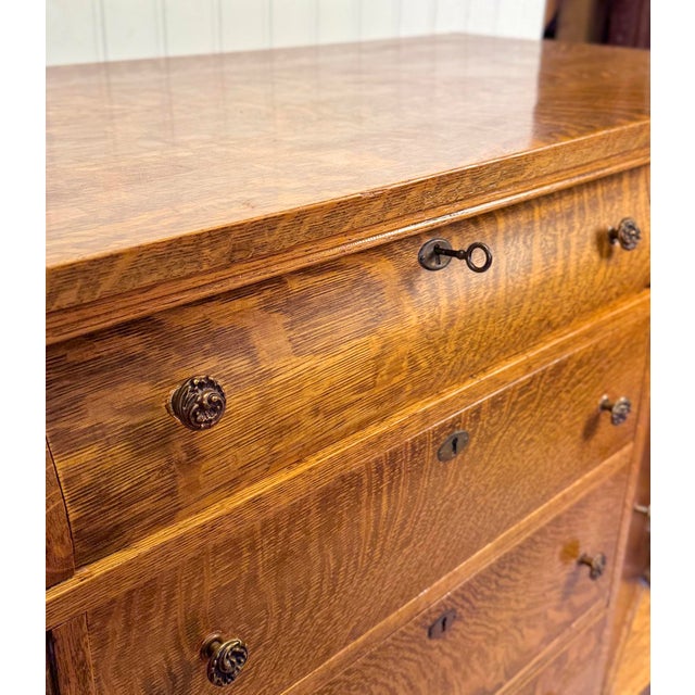 Antique Empire Quarterawn Oak Lions Paw Carved Sideboard Buffet Server For Sale - Image 11 of 18