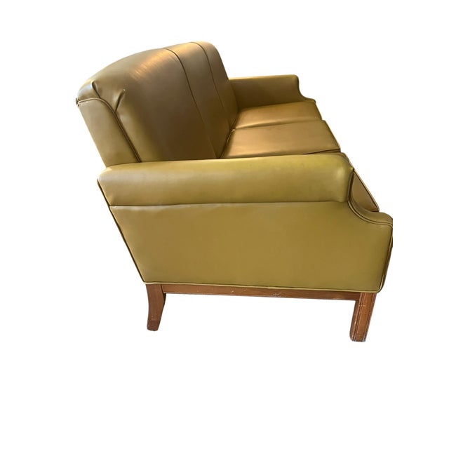 1960s Authentic 1960s Leather Sofa MCM American Built For Sale - Image 5 of 8