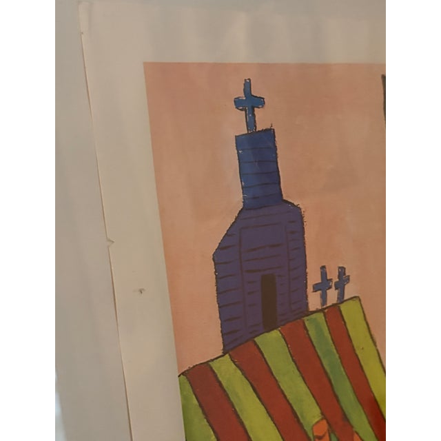 Late 20th Century Framed William H. Johnson ‘Going to Church’ Folk Art Reproduction Print For Sale - Image 5 of 11