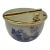 Vintage Chinoiserie Porcelain & Brass Covered Sugar Bowl For Sale