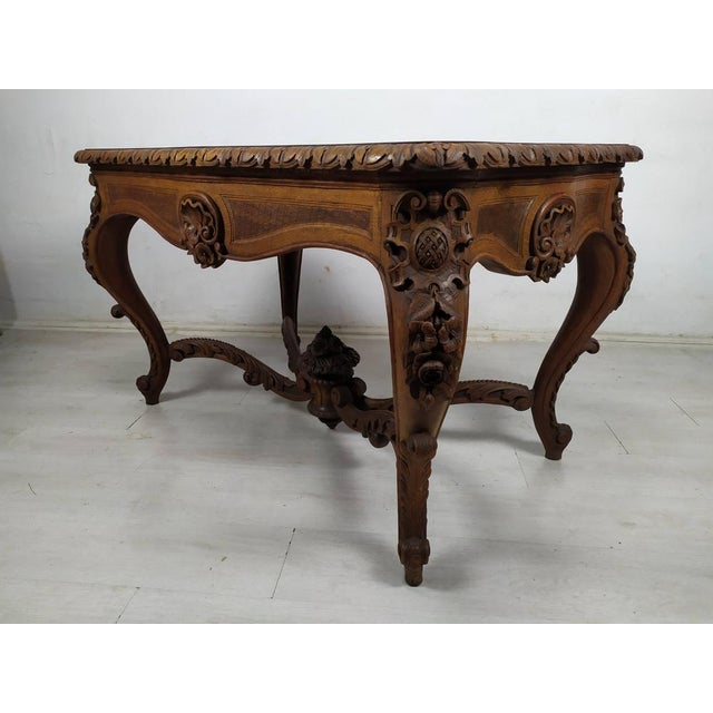 Louis XV Carved Oak Side Table For Sale - Image 13 of 18