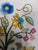 Blue Vintage Crewel Bird Floral Textile Art Framed For Sale - Image 8 of 9