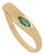 14k Gold Modern Sculptural Marquise Natural Emerald Wavy Band Ring Size 5.5 For Sale