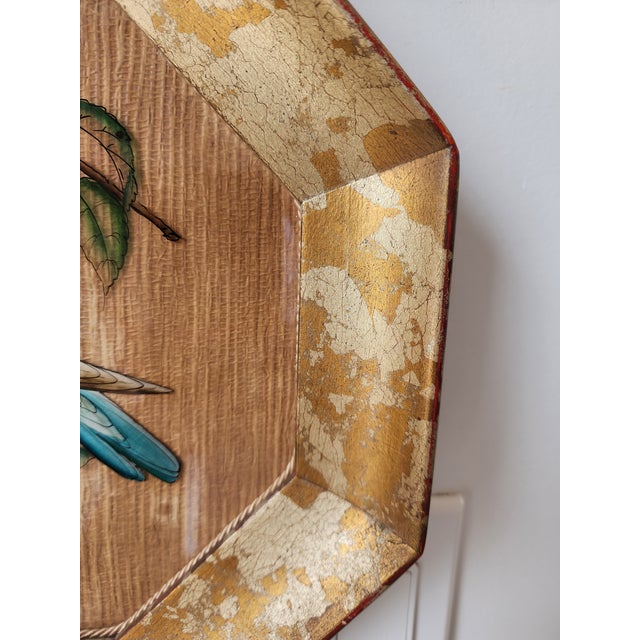 A Pair of Chinoiserie Style Hummingbird Verre Eglomise Paintings - Signed For Sale - Image 9 of 13