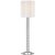 Traditional AERIN by Visual Comfort Signature Shae 65" Sculpted Floor Lamp in Aged Iron with Linen Scallop Shade For Sale - Image 3 of 3