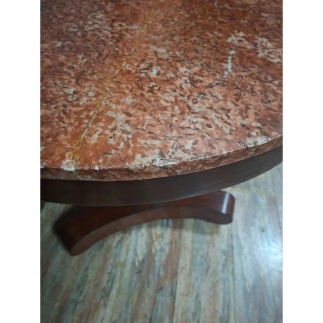 Wood Empire-Style Side Table in Mahogany and Mahogany Veneer For Sale - Image 7 of 8