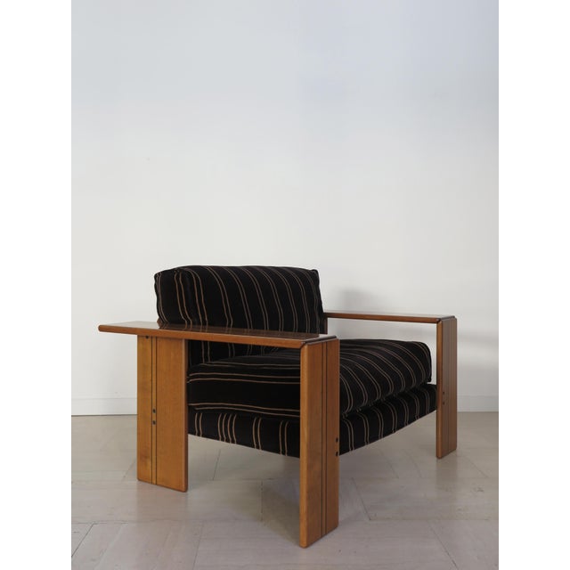 Vintage Italian Artona Chair in Wood and Velvet by Afra & Tobia Scarpa for Maxalto, 1970s For Sale - Image 17 of 17