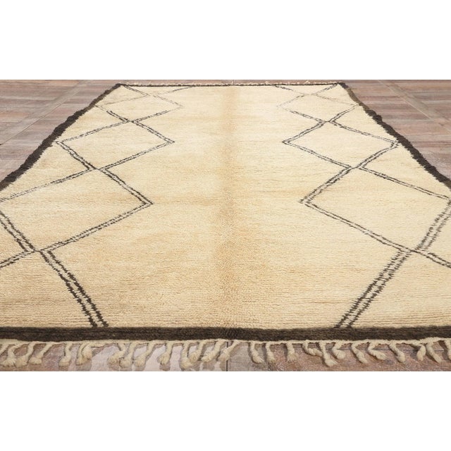 Beige Beni Ourain Moroccan Rug - 06'04 x11'01 For Sale - Image 8 of 9