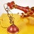 Red Vintage Wooden Chandelier with Gold Finishes For Sale - Image 8 of 10