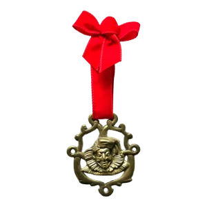 Vintage Equestrian English Horse Brass Holiday Christmas Ornament Mr Punch Jester